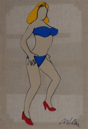 LODOLA MARCO (Dorno Pavia 1955) “Senza titolo” Dime su tela grezza cm. 100x70...