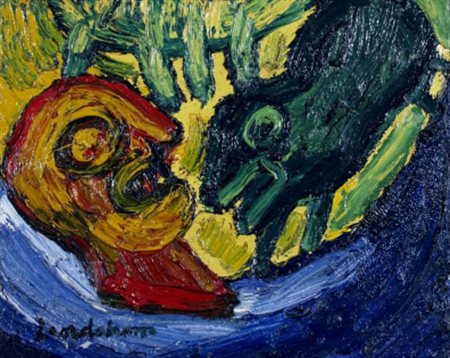 LINDSTROM BENGT (Stoccolma 1925 - Stoccolma 2008) “L'uomo col cane verde”...