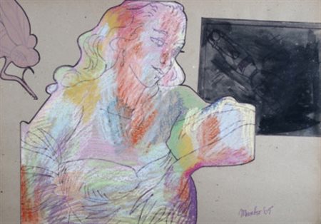 MAMBOR RENATO (Roma 1936) “Senza titolo” 1965 Tecnica mista su cartoncino...