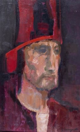 LONGARETTI TRENTO (Treviglio 1916) “Volto” Olio su tela cm. 40x25 Firma in...