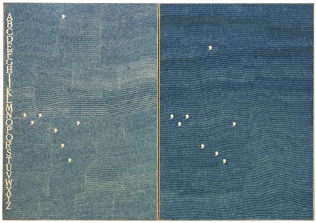 ALIGHIERO BOETTI 1940 - 1994 NON PARTO NON RESTO blu pen on paper laid on...