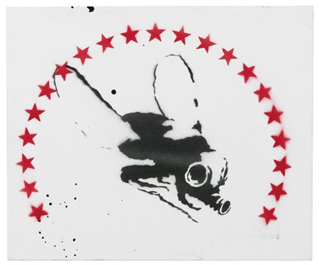 BANKSY N. 1975 MOSQUITO tagged on the right side edge, numbered 2/25 and...