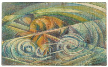 GERARDO DOTTORI 1884 - 1977 CICLISTA signed and dated 14, pastels on panel...