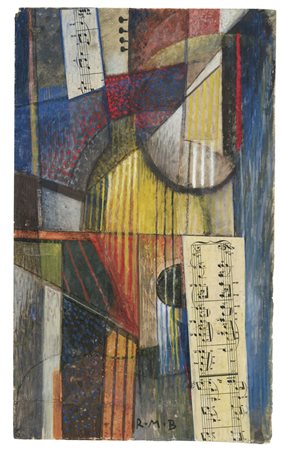 ROBERTO MARCELLO BALDESSARI 1894-1965 COMPOSIZIONE CUBO-FUTURISTA. CHITARRA +...