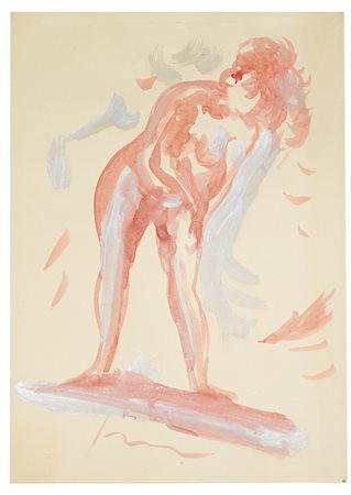 LUCIO FONTANA 1899 - 1968 NUDO FEMMINILE signed, coloured ink and silver on...