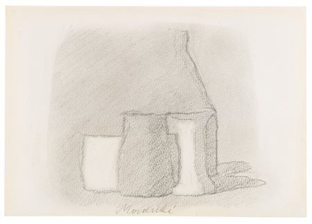 GIORGIO MORANDI 1890 - 1964 NATURA MORTA signed, pencil on paper. Executed in...