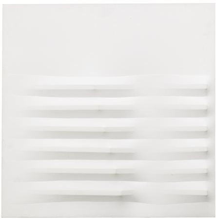 AGOSTINO BONALUMI 1935-2013 BIANCO signed and dated 79 on the reverse, shaped...