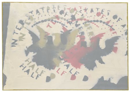 FRANCO ANGELI 1935 - 1988 SENZA TITOLO enamel on canvas and tulle. Executed...