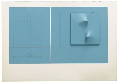 AGOSTINO BONALUMI 1935-2013 PROGETTO signed and dated 71, shaped canvas,...