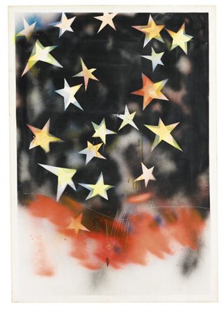MARIO SCHIFANO 1934 - 1998 TUTTE STELLE signed and titled on the reverse,...