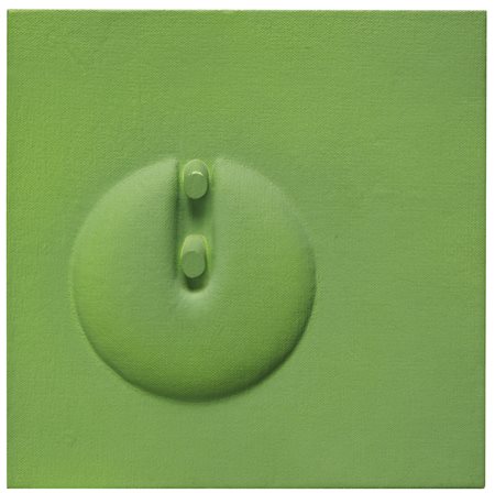 AGOSTINO BONALUMI 1935-2013 VERDE signed on the reverse, shaped canvas and...