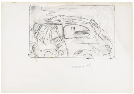MARIO SCHIFANO 1934 - 1998 INCIDENTE signed, titled and dated 63, pencil and...