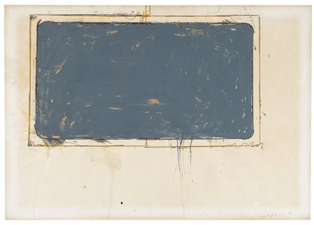 MARIO SCHIFANO 1934 - 1998 SENZA TITOLO signed, enamel, grafite, pastel and...