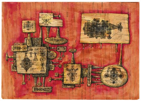 DOMENICO GNOLI 1933 - 1970 SENZA TITOLO dated 1957, ink and gouache on paper...