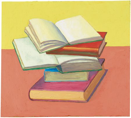 SALVO N. 1947 5 LIBRI signed, titled and dated 83 on the reverse, oil on...