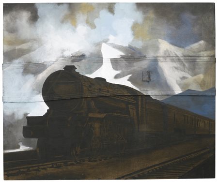 LUCA PIGNATELLI N. 1962 TRENO signed, titled and dated Milano 2004 on the...
