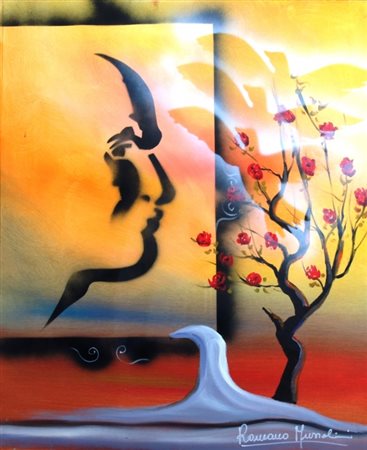 MUSSOLINI ROMANO (Forlì 1927 - Roma 2006) "Senza titolo" Olio su tela cm. H:...