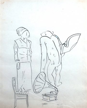 TADINI EMILIO (Milano 1929 - Milano 2002) "Senza titolo" China su carta cm....