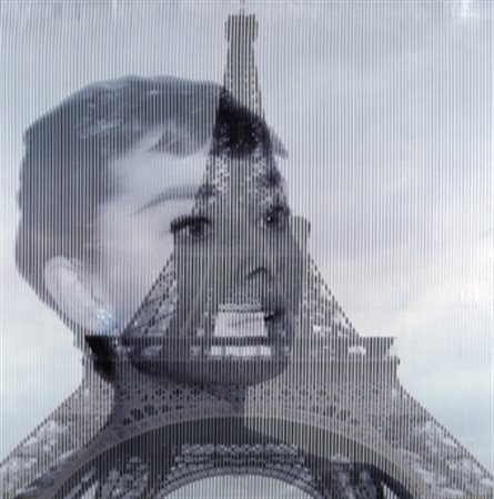 MALIPIERO (Brescia 1934) "Osmosi A. Hepburn - Torre Eiffel" 2010 Collage su...