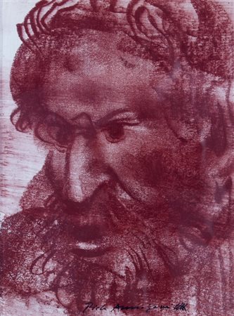 ANNIGONI PIETRO (Milano 1910 - Firenze 1988) "Volto" Sanguigna su carta cm....