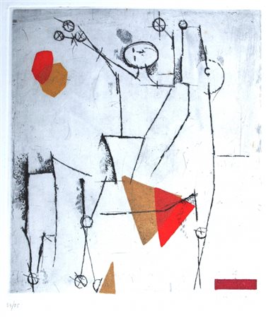 MARINI MARINO (Pistoia 1901 - Viareggio 1980) "Senza titolo" Puntasecca,...