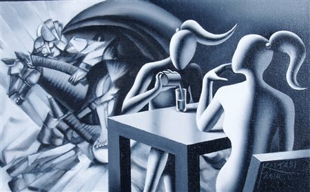 KOSTABI MARK (Los Angeles 1960) "Pony tales" 2010 Olio su tela cm. H: 25.00...