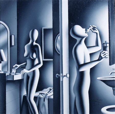 KOSTABI MARK (Los Angeles 1960) "Hand in mounth" 2010 Olio su tela cm. H:...