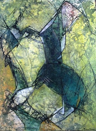 PROVINO SALVATORE (Bagheria 1943) "Tavola smeraldina" 2007 Tecnica mista su...