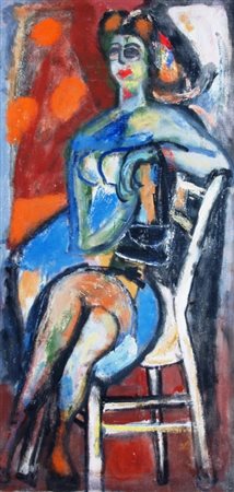 PAJETTA GUIDO (Monza 1898 - Milano 1987) "Figura seduta" 1960 Olio su tela...