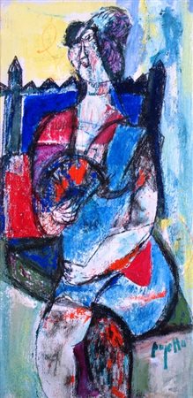 PAJETTA GUIDO (Monza 1898 - Milano 1987) "Figura" 1969 Acrilico su tela cm....