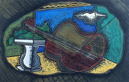 ORIANI PIPPO (Torino 1909 - Torino 1972) "Chitarra" 1960/1965 Encausto su...