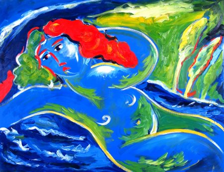 GERMANA' MIMMO (Catania 1944 - Busto Arsizio 1992) "Senza titolo" 1990 Olio...