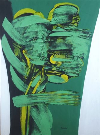 BRINDISI REMO (Roma 1918 - Lido di Spina 1996) "Personaggi" 1969 Olio su tela...