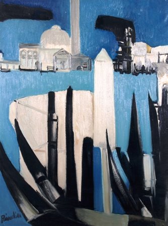 BRINDISI REMO (Roma 1918 - Lido di Spina 1996) "Venezia" 1958 Olio su tela...
