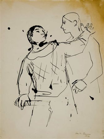 Xavier Bueno - Senza titolo – 1956, china su carta cm. 35x26. Firma in basso...