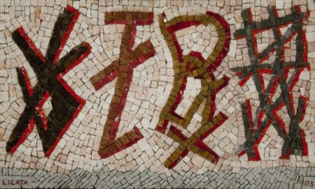 Riccardo Licata - Senza titolo - 2003 mosaico cm. 30x50 Firma in basso a sx....