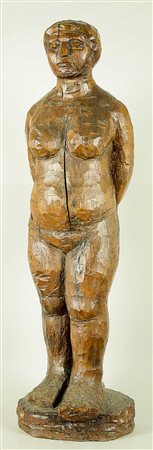 Giovanni Paganin - Pomona - 1947 scultura in legno cm. 108x31x31. Opera...