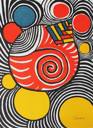 Alexander CALDER 1898 - 1976 Senza titolo Litografia a colori cm 72 X 52...
