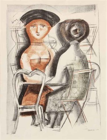 Massimo CAMPIGLI Berlino 1895 - St. Tropez 1971 Donne al tavolino, 1952...