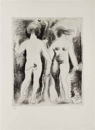 Marino MARINI Pistoia 1901 - Viareggio 1980 Omaggio a Durer, 1971 Incisione...