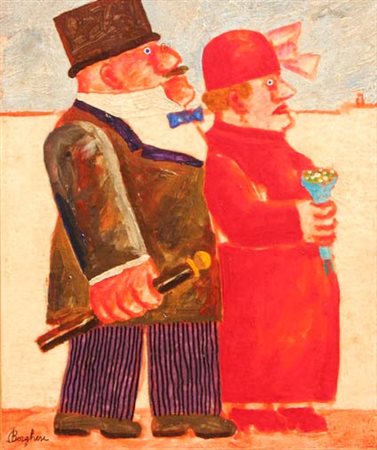 Franz BORGHESE Roma 1941 - Roma 2005 Senza titolo Olio su tela cm 30 X 25...