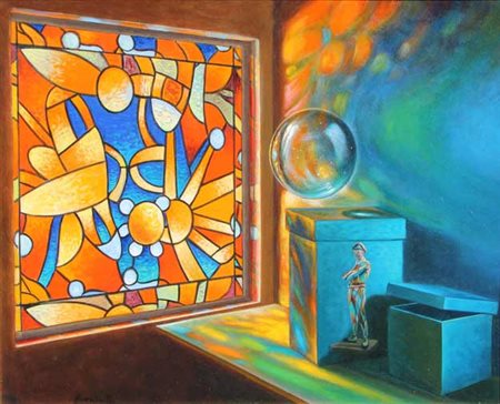 Antonio NUNZIANTE Napoli 1956 Omnia, 2008 Tempera e olio su tavola cm 40 X 50...