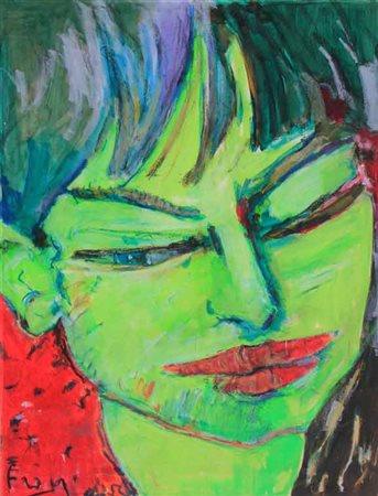 Giovanni FRANGI Milano 1959 Alessandra, anni 80 Olio su carta cm 100 X 75...