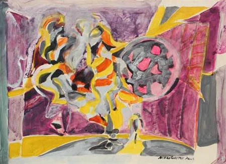 Milorad Bata MIHAILOVITCH 1923 Senza titolo Gouache su carta cm 54 X 77 Firma...