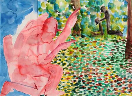 Marco CINGOLANI Como 1961 Senza titolo, 2002 Gouache e collage su carta cm 48...