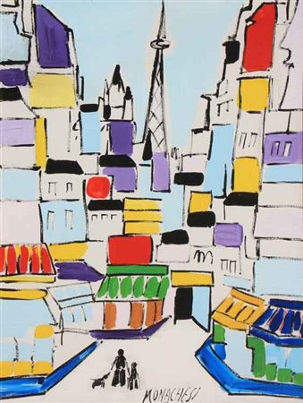 Sante MONACHESI Macerata 1910 - Roma 1991 Parigi Olio su tela cm 80 X 60...