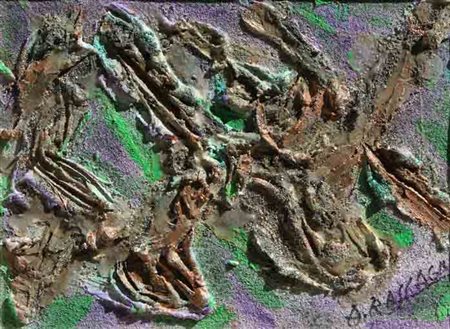 Andrea RACCAGNI Imola 1921 - 2005 Senza titolo Olio e tecnica mista su tela...