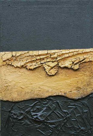 Mauro PASCHETTA Milano 1949 Black land – Landscape Malte e terre naturali su...