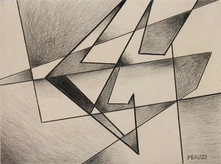 Osvaldo PERUZZI Milano 1907 - Milano 2004 Aereopittura, 1970 Matita su carta...