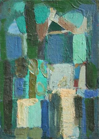 Leonardo SPREAFICO 1907 - 1974 Architettura, 1965 Olio su tela cm 48 X 33...